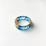 Colorful Handmade Resin Ring with Dried Flowers and Gold Foil Frugal Finds Galore