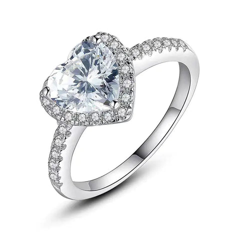 One Carat Six-Claw Diamond Ring with Zircon Accents Frugal Finds Galore