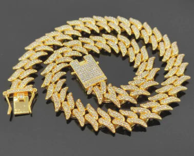Alloy Dragon Tooth 16mm Cuban Link Necklace Frugal Finds Galore