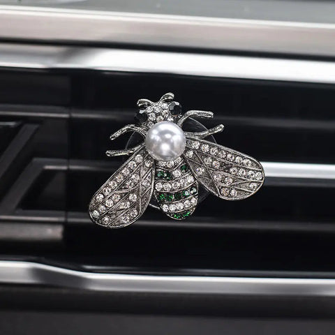 Cute Bee Car Air Freshener Clip with Pearl & Rhinestones Frugal Finds Galore