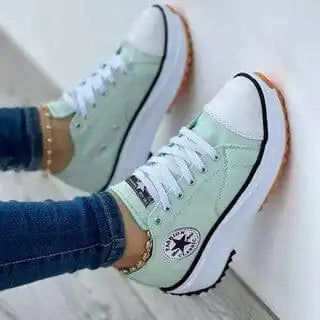 Women's Canvas Lace up Sneakers Frugal Finds Galore