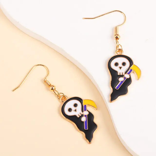 Cute Enamel Halloween Dangle Earrings