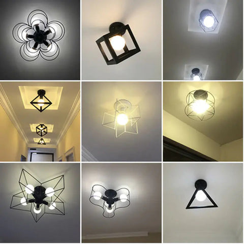 Vintage Black Iron Cage Ceiling Lamp for Home Lighting Frugal Finds Galore