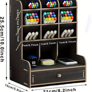 Multi-Functional Wooden Desk Organizer with Drawer Frugal Finds Galore