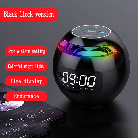 Mini Portable Colorful Bluetooth Alarm Clock Speaker Frugal Finds Galore