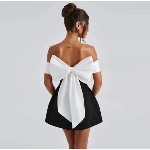 Bow-Detail Contrast Dress Frugal Finds Galore