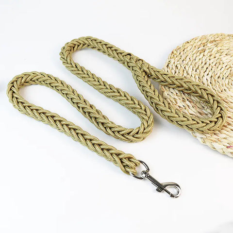 Woven Eight-Strand Dog Leash with Hand Grip Frugal Finds Galore
