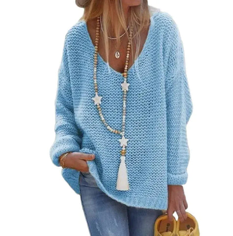 Cozy V-Neck Knit Sweater Frugal Finds Galore