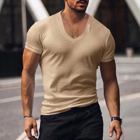 Men's Plus Size Solid Color Casual Short Sleeve T-shirt Frugal Finds Galore