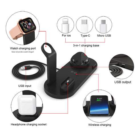 15W 4-in-1 Wireless Charger for Phones, Earbuds, Watches Frugal Finds Galore