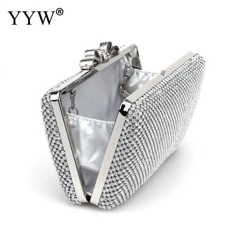 Silver Glitter Evening Clutch Purse for Women Frugal Finds Galore