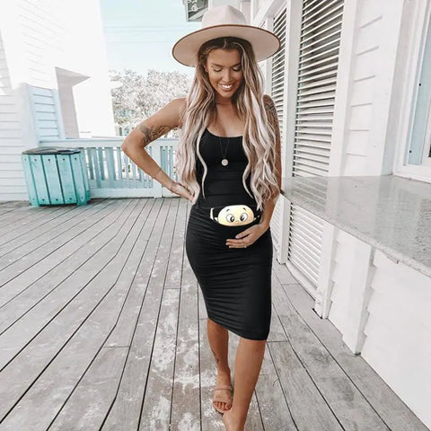 Maternity Long Dress - Elegant Pregnancy Dress Frugal Finds Galore