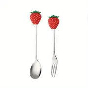 Fruit Handle Stainless Steel Spoon and Fork Set of 2 Frugal Finds Galore
