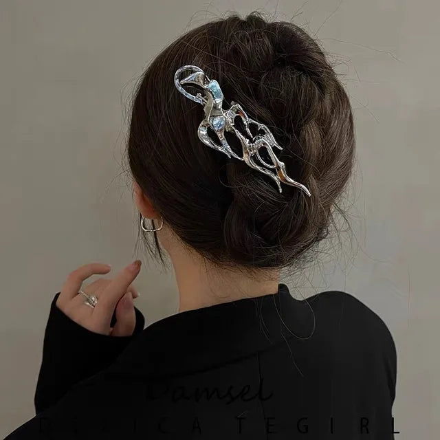 Fashion Metal Liquid Hollow Hair Clip