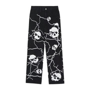 Lightning Skull Distressed Denim Pants Frugal Finds Galore