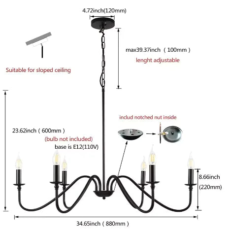 6-Light Farmhouse Chandelier