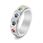 Rainbow Rotatable Stainless Steel Ring for Women Frugal Finds Galore