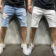 Slim Fit Men's Denim Pants with Holes Frugal Finds Galore