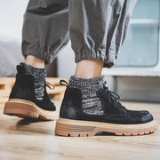 Men's High-Top Leather Martin Military Boots Frugal Finds Galore