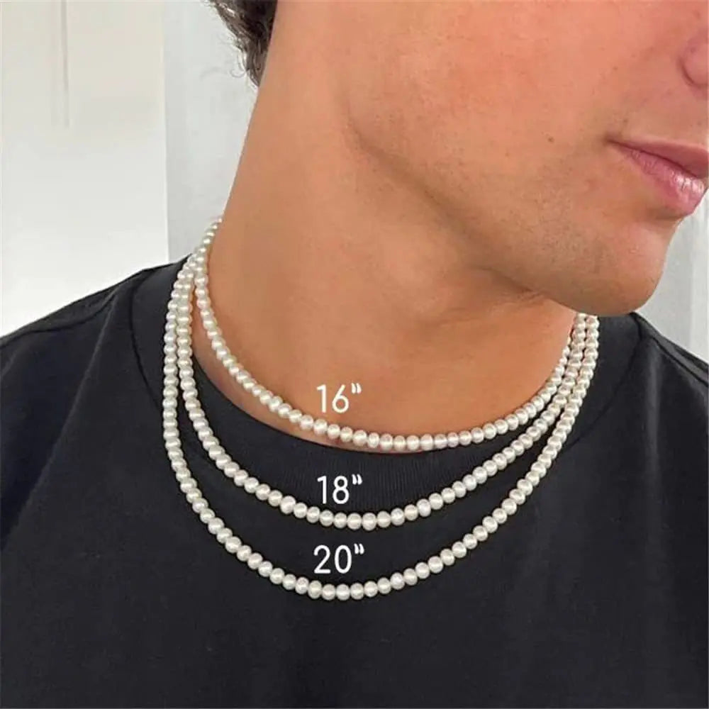 Collar de perlas para hombre