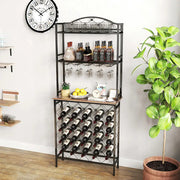Tall Wine Holder Stand With Wine Glass Holder Frugal Finds Galore