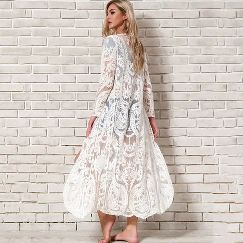 Cross-Border Crochet Long Sun Protection Cardigan Frugal Finds Galore