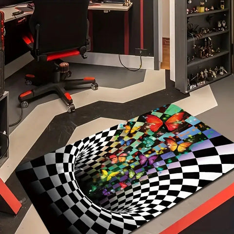 3D Geometric Illusion Rug - Non-Slip and Absorbent Frugal Finds Galore