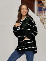 Women's Hooded Striped Long Sleeve Sweater Frugal Finds Galore