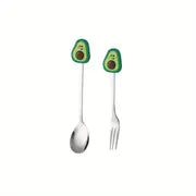 Fruit Handle Stainless Steel Spoon and Fork Set of 2 Frugal Finds Galore