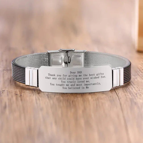 Customizable Stainless Steel BEST DAD Bracelets Frugal Finds Galore
