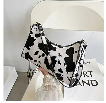 Vintage Cow Print Baguette Bag Frugal Finds Galore