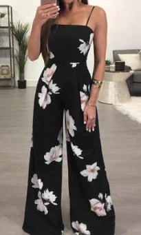Summer Floral Backless Jumpsuit with Tie Straps Frugal Finds Galore