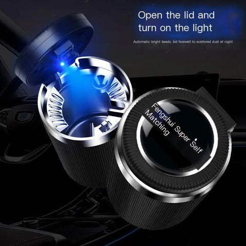 Multifunctional Car Ashtray with LED Light and Metal Core Frugal Finds Galore