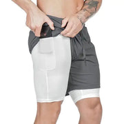 Men 2 in 1 Running Shorts Jogging Gym Fitness Frugal Finds Galore