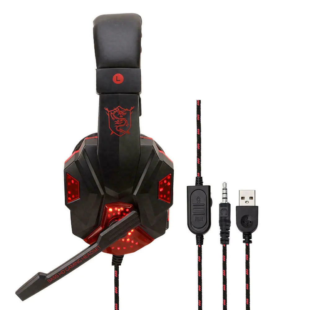 Gaming Headset LED Headphones PC PS4 Xbox One