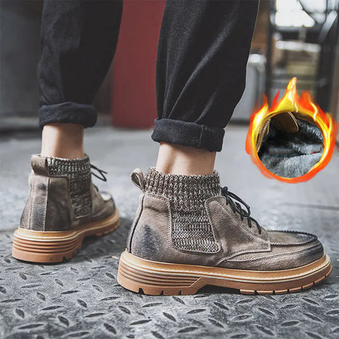 Men's High-Top Leather Martin Military Boots Frugal Finds Galore
