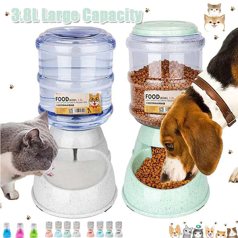 3.8L Gravity Pet Food Feeder & Water Dispenser Bowl Frugal Finds Galore