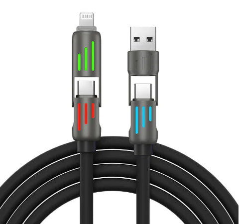 Colorful Four-In-One Fast Charge Cord Frugal Finds Galore