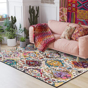 Bohemian Turkish Area Rug, Multicolor Floral Carpet Frugal Finds Galore