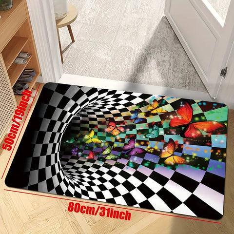 3D Geometric Illusion Rug - Non-Slip and Absorbent Frugal Finds Galore