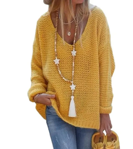 Cozy V-Neck Knit Sweater Frugal Finds Galore