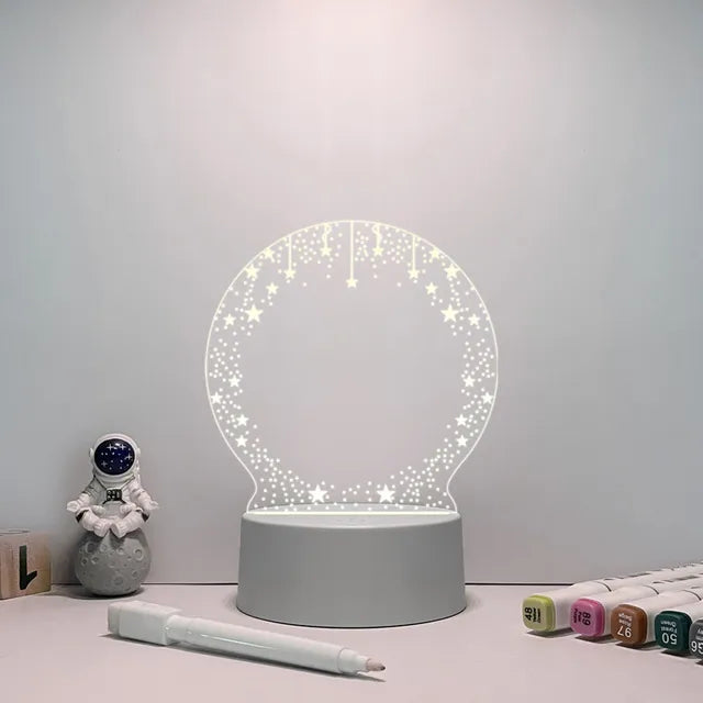 Night Light Changing Memo Board LED Lamp