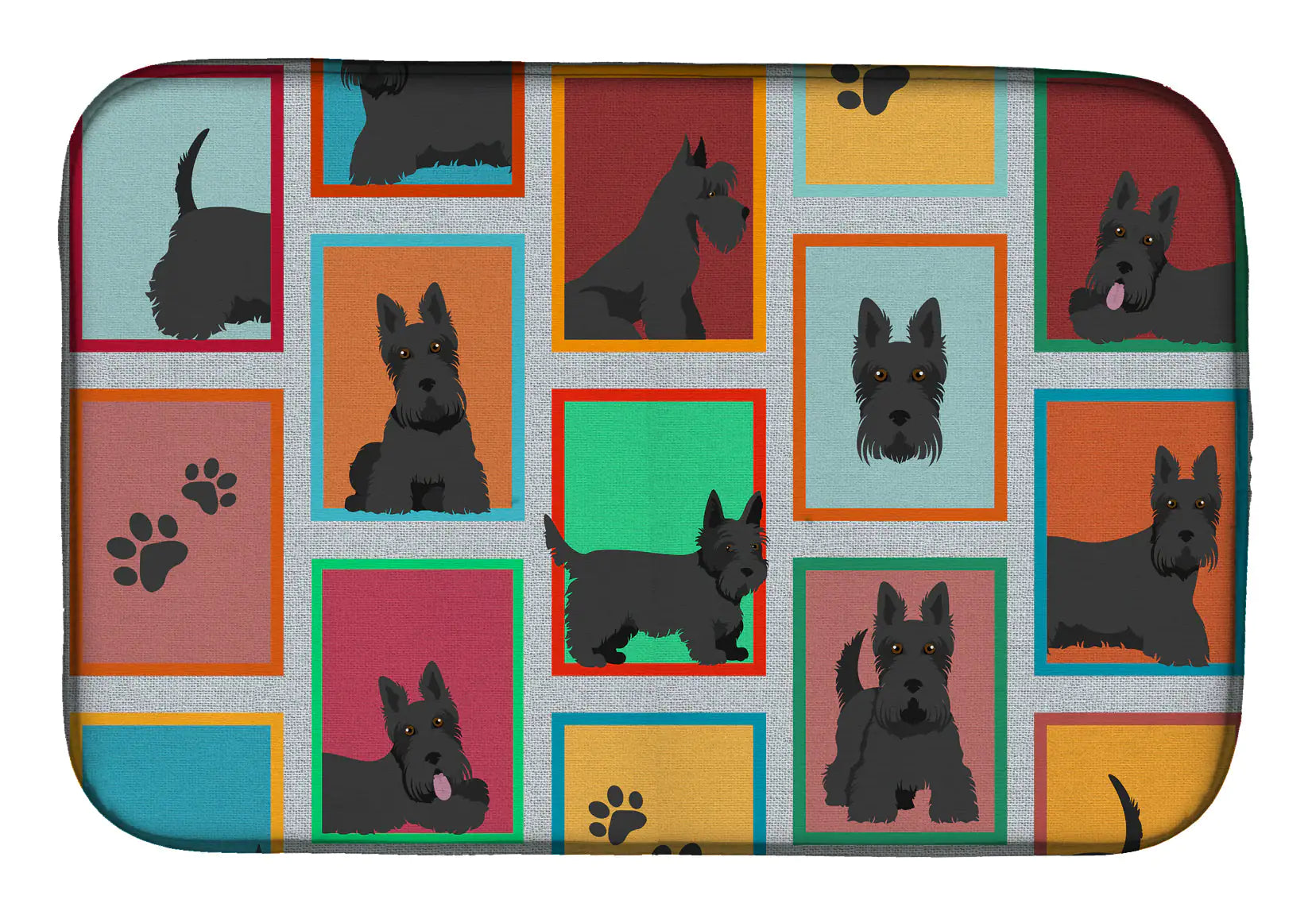 Lots of Scottish Terrier Dish Drying Mat