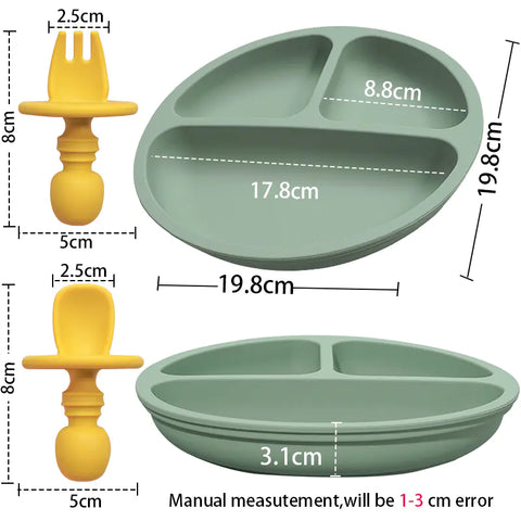 BPA Free Silicone 3-Piece Children's Feeding Set Frugal Finds Galore