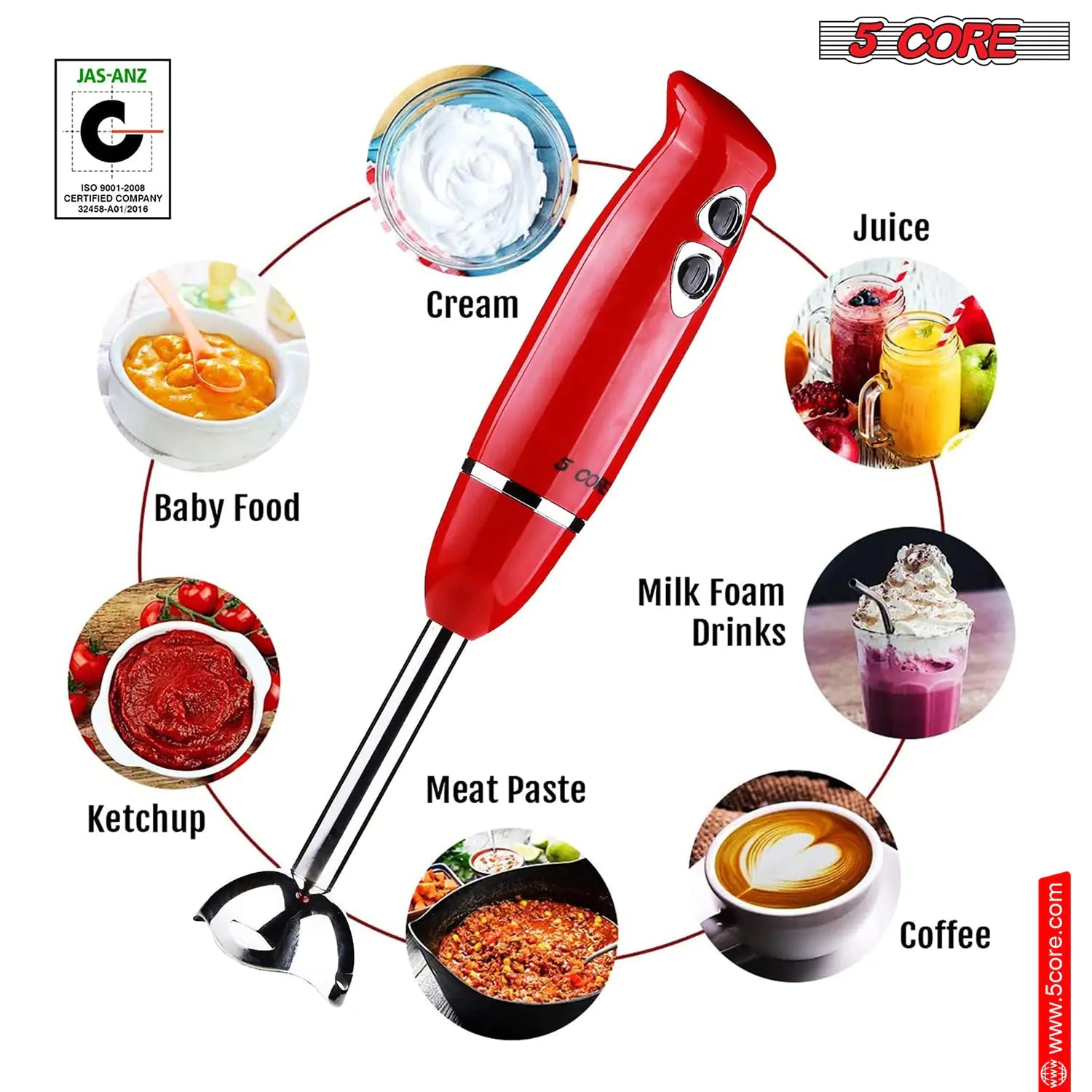 5Core Immersion Hand Blender