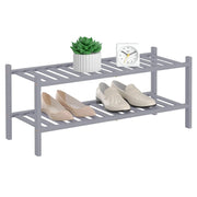 2 Tier Bamboo Shoe Rack for Closet Free Standing Frugal Finds Galore