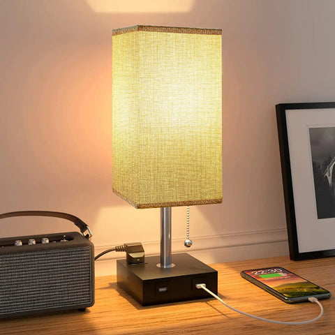 USB Bedside Table Lamp - Grey Frugal Finds Galore
