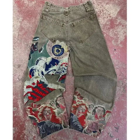 Retro Patchwork Hole Jeans Frugal Finds Galore