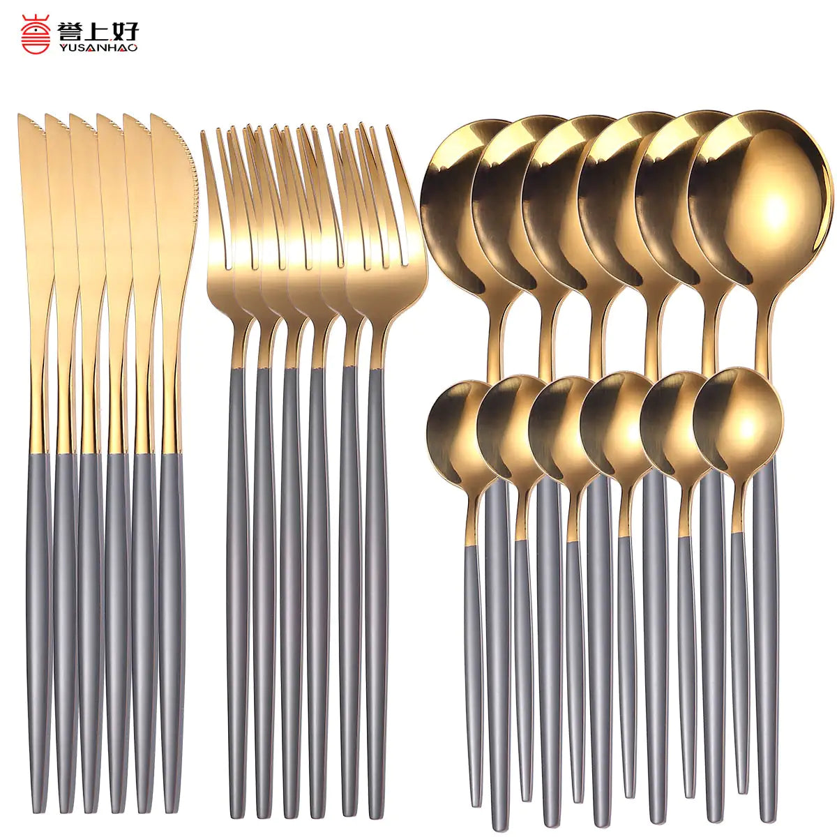 24pcs Gold Dinnerware Set