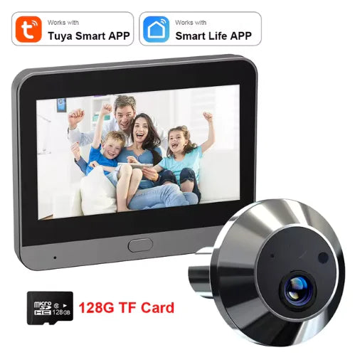 Mini Smart 3MP WiFi Door Peephole Camera